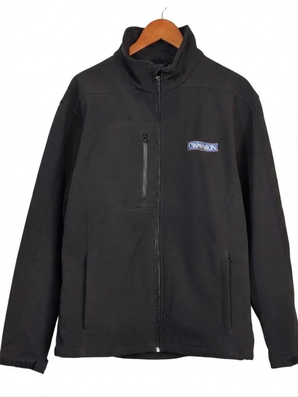 CX2 Cinnabon Performance Wear Mens Jacket Large Black Fleece Water Repellent